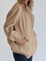 Lässig Unifarben Herbst Polyester Baumwolle Kapuze Schwer Täglich Langarm Mittel Elastizität Jacke für Damen