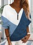 Damen Sweatshirts Kapuzenpullover Unifarben Farbblock reißverschluss Weit Frühling Herbst Winter