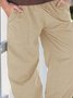 Unifarben Elastische Taille Lässig Hose