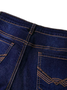 Lässig Unifarben Herbst Normal Hoch Elastizität Täglich Weit Denim Lang Jeans für Damen