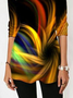 Damen Lässig Farbverlauf Herbst Elasthan Täglich Regelmäßige Passform Mittellang A-Linien Regelmäßig Größe T-Shirt
