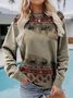 Lässig Tier Herbst Mikroelastizität Pullover Langarm Rundhals Regelmäßig Regelmäßig Größe Sweatshirts für Damen