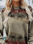 Lässig Tier Herbst Mikroelastizität Pullover Langarm Rundhals Regelmäßig Regelmäßig Größe Sweatshirts für Damen