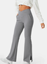Damen Lässig Unifarben Herbst Mikroelastizität Täglich Regelmäßige Passform Gummiband A-Linien Regelmäßig Größe Jogginghose