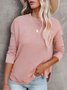 Damen Lässig Unifarben Herbst Mikroelastizität Weit Rundhals Regelmäßig H-Linie Regelmäßig Blusen & Shirts