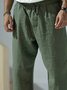 Unifarben Elastische Taille Hose Lässig Bottoms