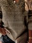 Ethnisch Langarm V-Ausschnitt Lässig Sweatshirt