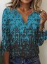 Damen Lässig Ethnisch Herbst Mikroelastizität Regelmäßige Passform 3/4 Ärmel H-Linie Regelmäßig Regelmäßig Größe Blusen & Shirts