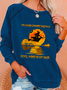 Lässig Farbblock Herbst Weit Langarm Rundhals Regelmäßig H-Linie Regelmäßig Größe Sweatshirts für Damen