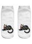 Halloween 3d Drucken Schwarz Katzenmuster Socken festlich Dekoration Lustig Socken
