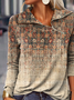 Ethnisch Regelmäßige Passform Asymmetrisch Sweatshirts