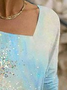 Übergröße Langarm T-Bluse Mit Farbverlauf Design