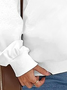 Lässig Unifarben Knopf Weit Sweatshirt
