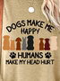 Damen Langarm Bluse Frühling/Herbst Hund Polyester Baumwolle Rundhals Täglich Ausgehen Lässig Oberteile