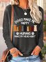 Damen Langarm Bluse Frühling/Herbst Hund Polyester Baumwolle Rundhals Täglich Ausgehen Lässig Oberteile