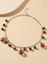 Weihnachten Rot Grün Kette Glocke Muster Halskette Weihnachten Party Schmuck
