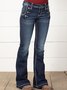 Denim Weit Unifarben Jeans