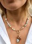 Böhmisch Retro Normal Kristall Bunt Perlen Halskette jeden Tag Schmuck Ethnisch Stil