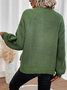 Weit Unifarben Wolle/Stricken Pullover