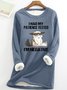 Damen Tier Rundhals Lässig Frühling/Herbst Langarm Sweatshirt