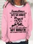 Damen Rundhals Textbriefe Einfach Frühling/Herbst Langarm Sweatshirt