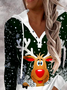 Weit Weihnachten Lässig Baumwolle-Gemisch Sweatshirt