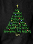 Damen T-Bluse T-Shirts Schwarz Weihnachtsbaum Text Print Langarm Weihnachten Rundhals T-Bluse