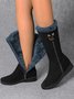 Retro Weich Kunstwildleder Warm Plüsch Postleitzahl-oben Stiefelette