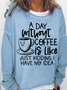 Damen Textbriefe Rundhals Lässig Frühling/Herbst Langarm Sweatshirt