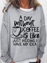 Damen Textbriefe Rundhals Lässig Frühling/Herbst Langarm Sweatshirt