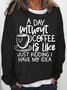 Damen Textbriefe Rundhals Lässig Frühling/Herbst Langarm Sweatshirt