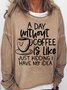 Damen Textbriefe Rundhals Lässig Frühling/Herbst Langarm Sweatshirt
