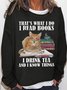Damen Textbriefe Rundhals Lässig Frühling/Herbst Langarm Sweatshirt