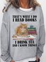 Damen Textbriefe Rundhals Lässig Frühling/Herbst Langarm Sweatshirt