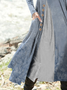 Wolle/Stricken Farbverlauf Lässig Asymmetrisch Kleid