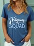 Damen Tier Kurzarm T-Shirts T-Shirt V-Ausschnitt Lässig Sommer Oberteile