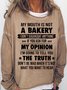Damen Textbriefe Rundhals Lässig Frühling/Herbst Langarm Sweatshirt