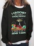 Damen Rundhals Tier Einfach Frühling/Herbst Langarm Sweatshirt