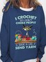 Damen Rundhals Tier Einfach Frühling/Herbst Langarm Sweatshirt