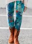 Lässig Regelmäßige Passform Schmetterling Leggings