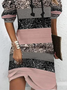 Vintage-Kleid mit Farbblock und Kapuze