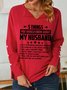Damen Textbriefe V-Ausschnitt Einfach Frühling/Herbst Langarm Sweatshirt