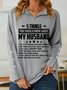 Damen Textbriefe V-Ausschnitt Einfach Frühling/Herbst Langarm Sweatshirt