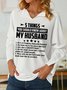 Damen Textbriefe V-Ausschnitt Einfach Frühling/Herbst Langarm Sweatshirt