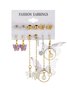 6 STÜCKE Bohemien Urlaub Stil Geblümt Schmetterling Muster Spitze Zucht Ohrringe Täglich Pendler Strand Schmuck