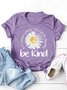 Damen Geblümt Kurzarm T-Shirts T-Shirt Rundhals Lässig Sommer Oberteile
