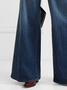 Unifarben Weit Denim Lässig Jeans