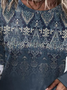 Ethnisch Weit Lässig Rundhals T-Shirt