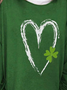 vierblättriges Kleeblatt Lässige St. Patricks Day Weit Rundhals T-Shirt