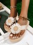 Urlaub Beige Sonnenblume Strand Zehentrenner